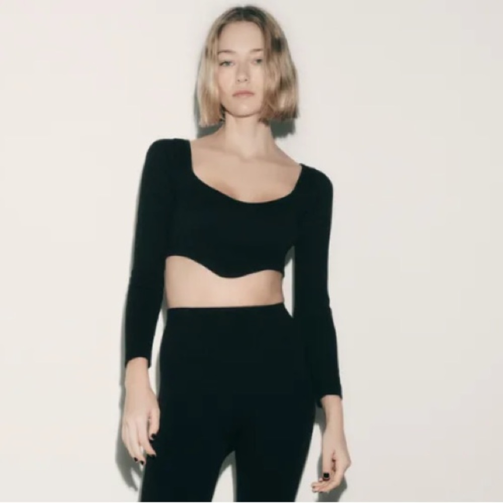 Zara Long Sleeve Crop Top